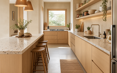 Modern Organic Kitchen Ideas with Warm Wood Accents