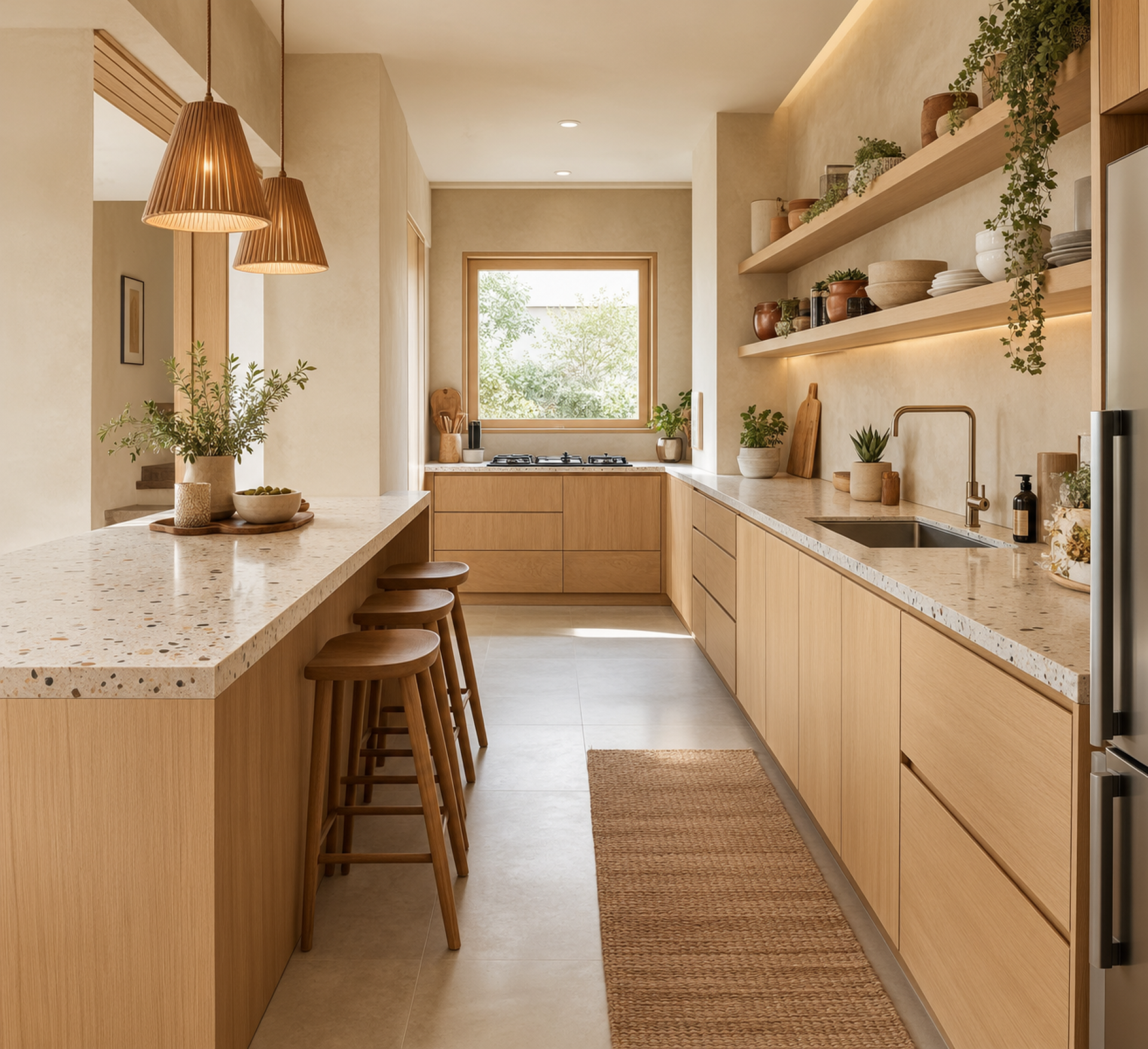 Modern Organic Kitchen Ideas with Warm Wood Accents